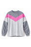 Kız Çocuk Oversize Kırmızı Yeşil Sweatshirt