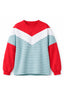 Kız Çocuk Oversize Kırmızı Yeşil Sweatshirt