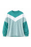 Kız Çocuk Oversize Kırmızı Yeşil Sweatshirt
