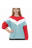 Kız Çocuk Oversize Kırmızı Yeşil Sweatshirt